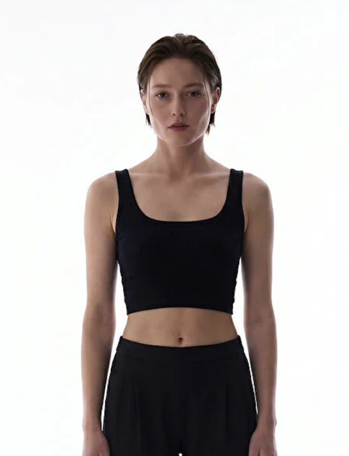 PH5U7P9X26IY Տոպ անթև  SEAMLESS SQUARE NECK CROP TOP